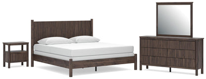 Cadmori  Panel Bed, Dresser, Mirror And Nightstand