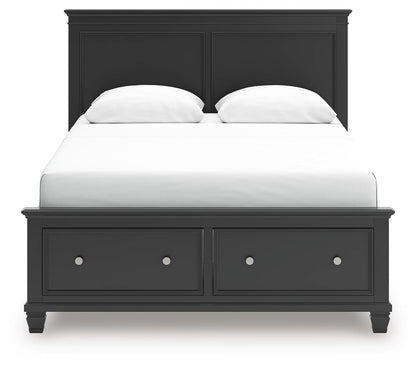 Lanolee  Panel Storage Bed, Dresser, Mirror And Nightstand