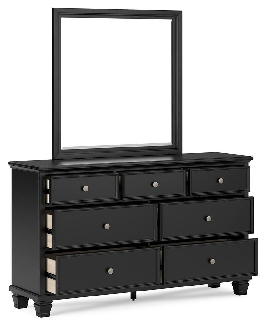 Lanolee California  Panel Storage Bed, Dresser And Mirror