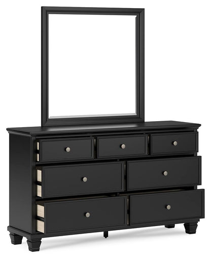 Lanolee California  Panel Storage Bed, Dresser And Mirror