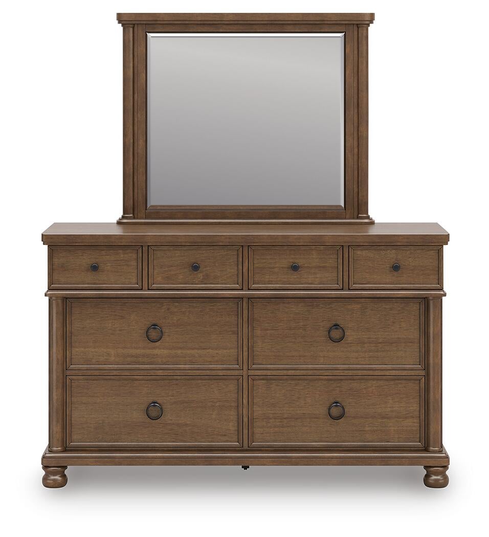 Chadworth  Poster Bed With Mirrored Dresser And Nightstand