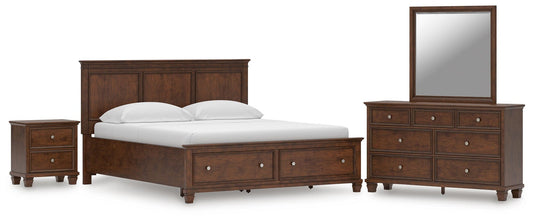 Danabrin California  Panel Storage Bed, Dresser, Mirror And Nightstand