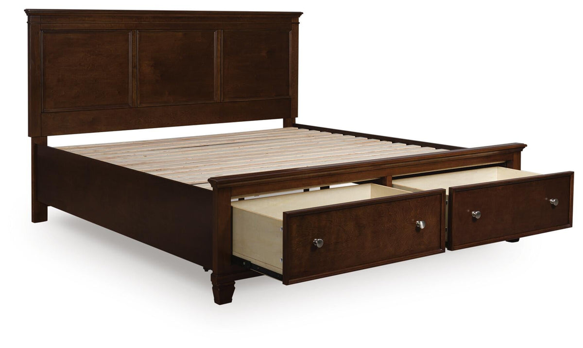 Danabrin  Panel Storage Bed, Dresser And Mirror