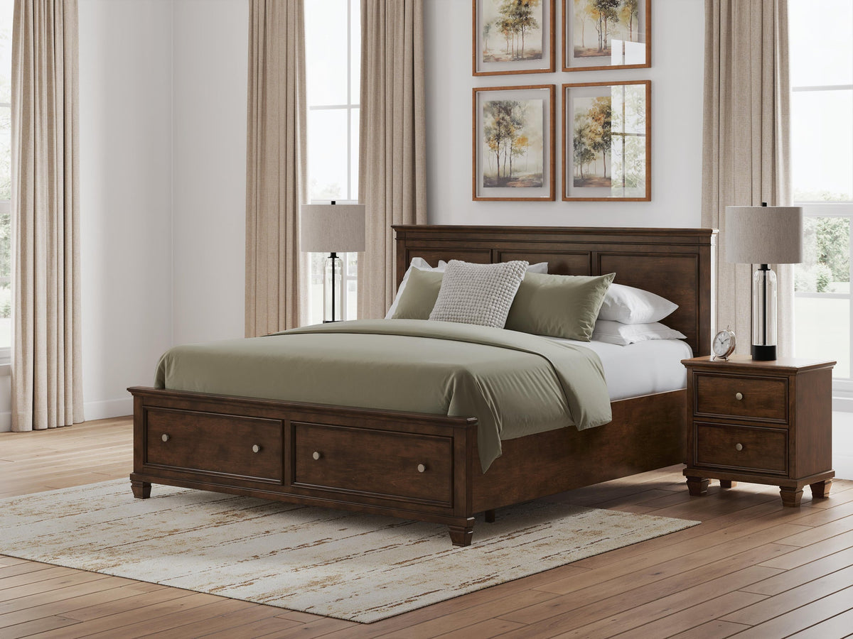Danabrin  Panel Storage Bed, Dresser And Mirror
