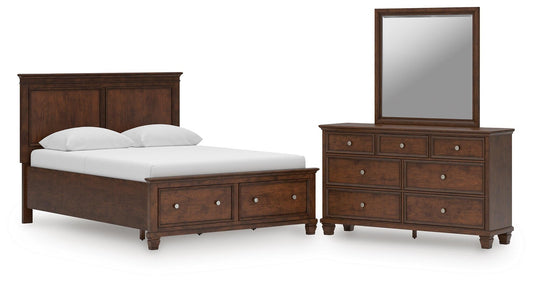 Danabrin  Panel Storage Bed, Dresser And Mirror