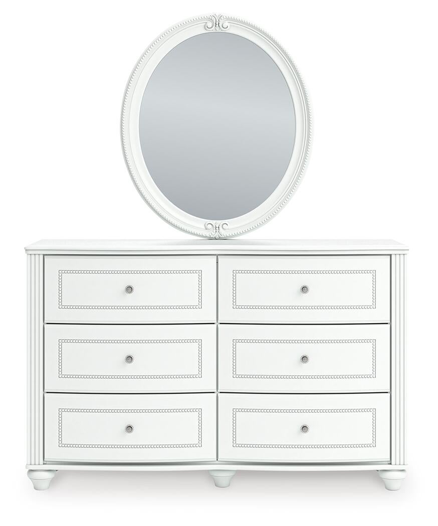 Maylilly  Upholstered Panel Storage Bed, Dresser, Mirror And Nightstand