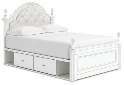 Maylilly  Upholstered Panel Storage Bed, Dresser, Mirror And Nightstand