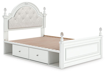 Maylilly  Upholstered Panel Storage Bed, Dresser, Mirror And Nightstand