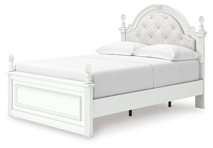 Maylilly  Upholstered Panel Storage Bed, Dresser, Mirror And Nightstand
