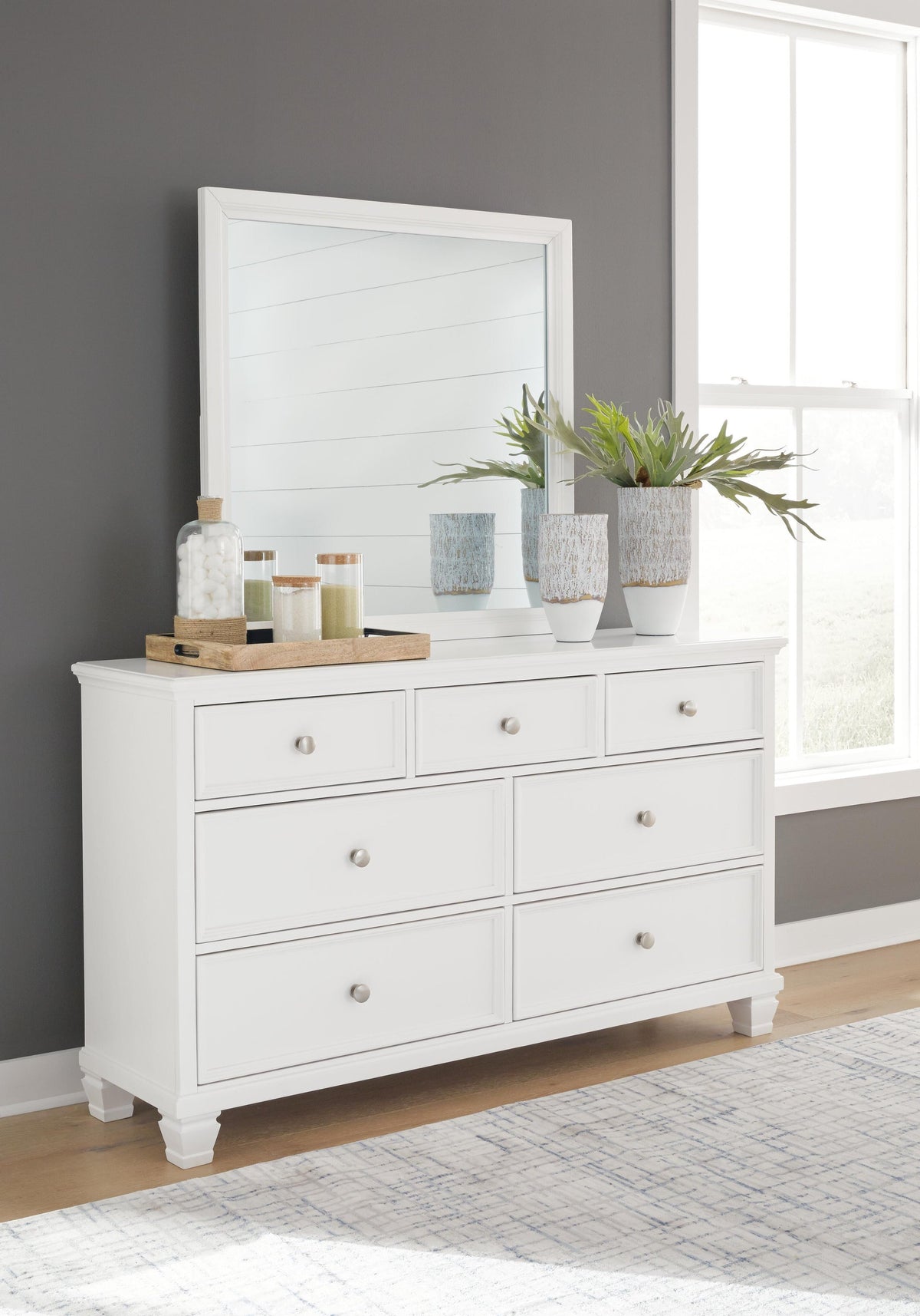 Fortman  Panel Storage Bed, Dresser And Mirror
