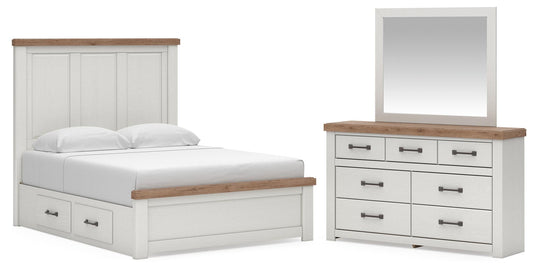 Savonport  Panel Bed With Storage, Dresser And Mirror