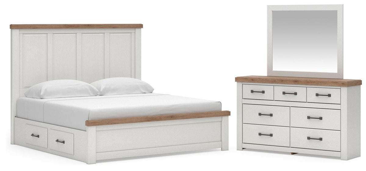 Savonport  Panel Bed With Storage, Dresser And Mirror