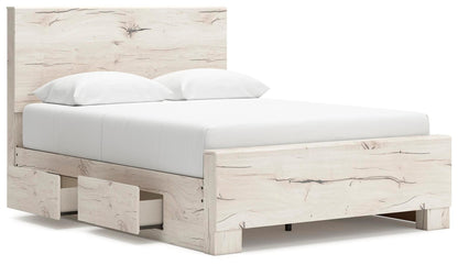 Lawroy  Panel Bed With Storage, Dresser And Mirror