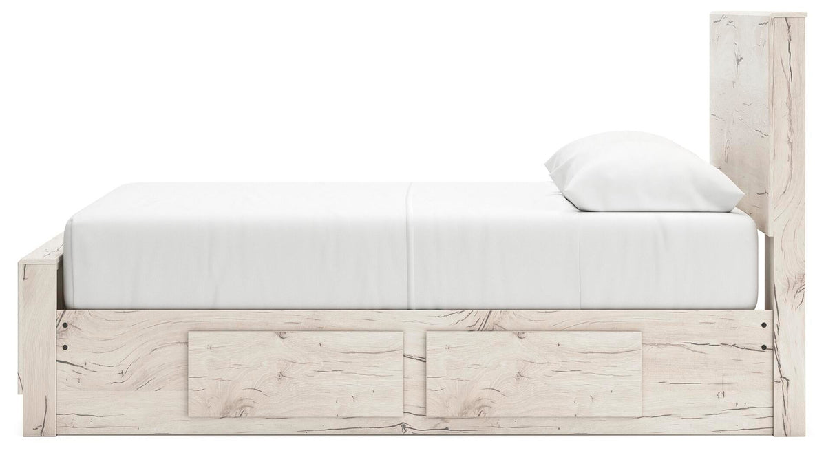 Lawroy  Panel Bed With Storage, Dresser And Mirror