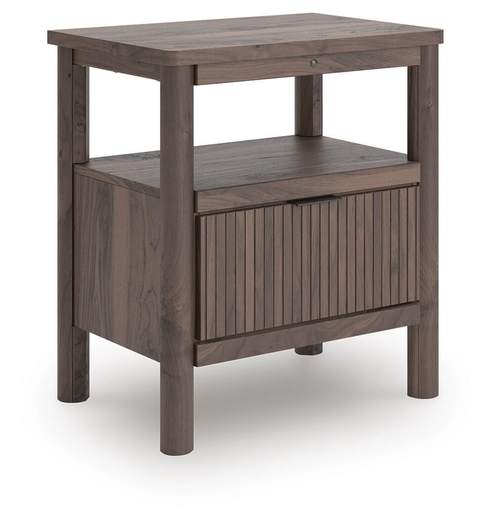Cadmori  Upholstered Panel Platform Bed, Dresser, Mirror And Nightstand
