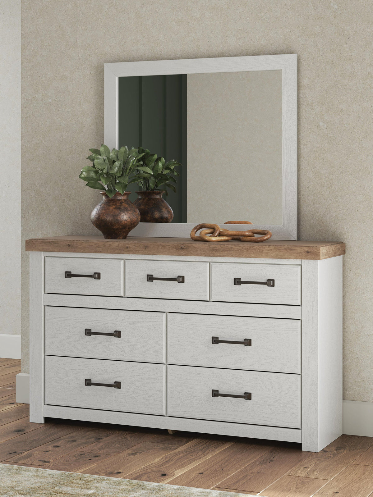 Savonport  Panel Bed, Dresser And Mirror