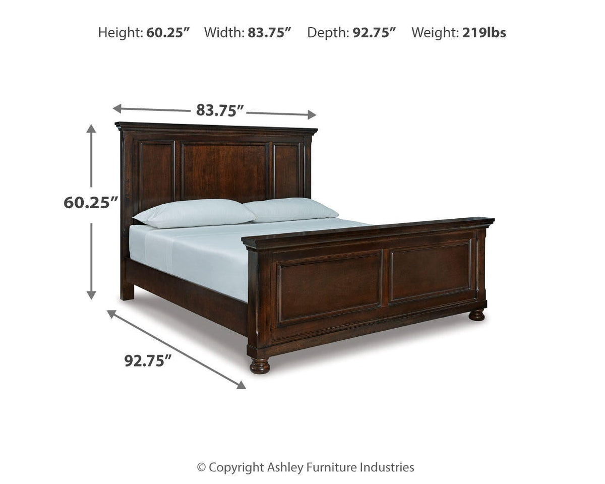Porter California  Panel Bed With Mirrored Dresser