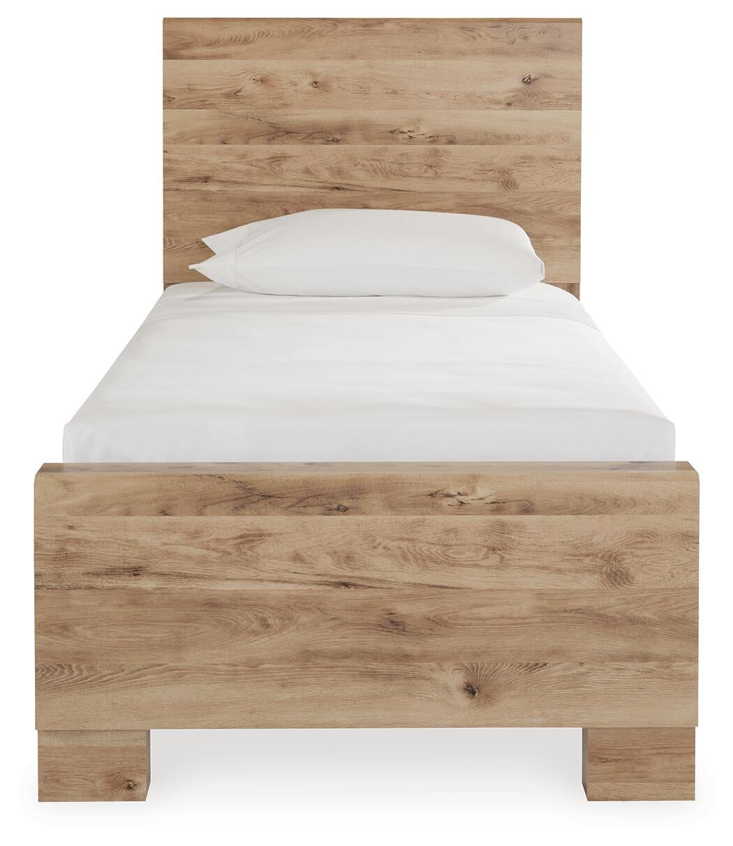 Hyanna  Panel Bed With Mirrored Dresser