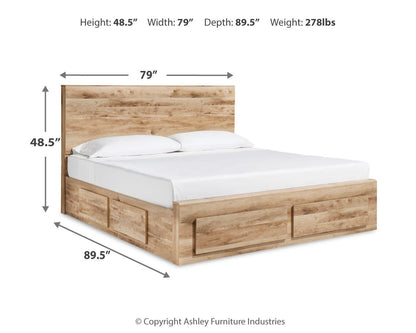 Hyanna  Panel Storage Bed With 2 Under Bed Storage Drawers, Dresser And Mirror