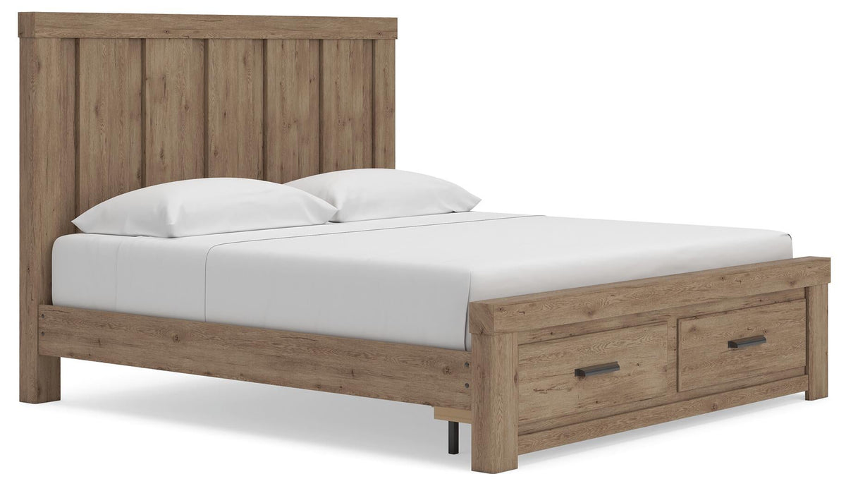 Garistyn  Panel Storage Bed, Dresser And Mirror