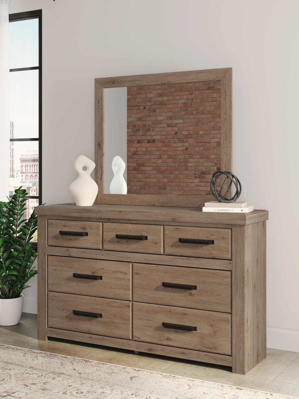 Garistyn  Panel Storage Bed, Dresser And Mirror