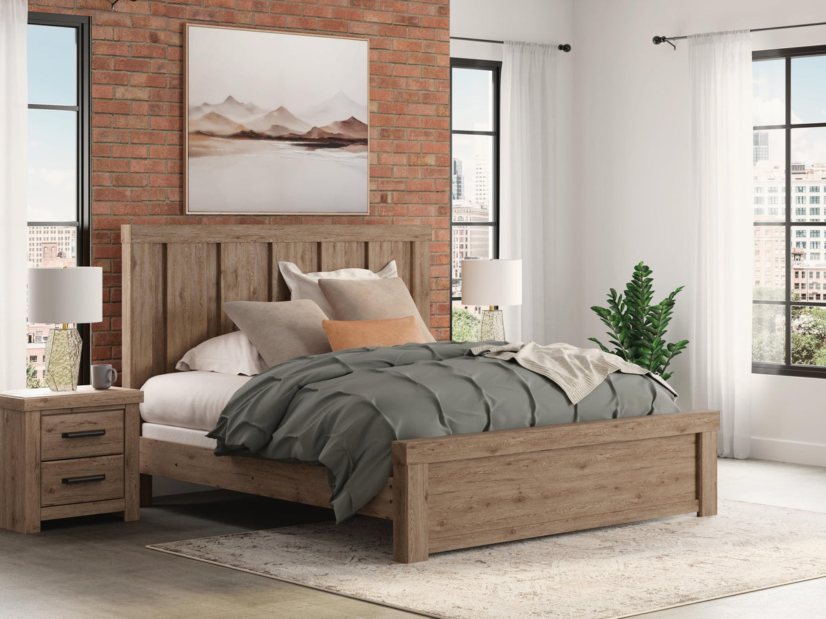 Garistyn  Panel Bed. Dresser, Mirror And Nightstand