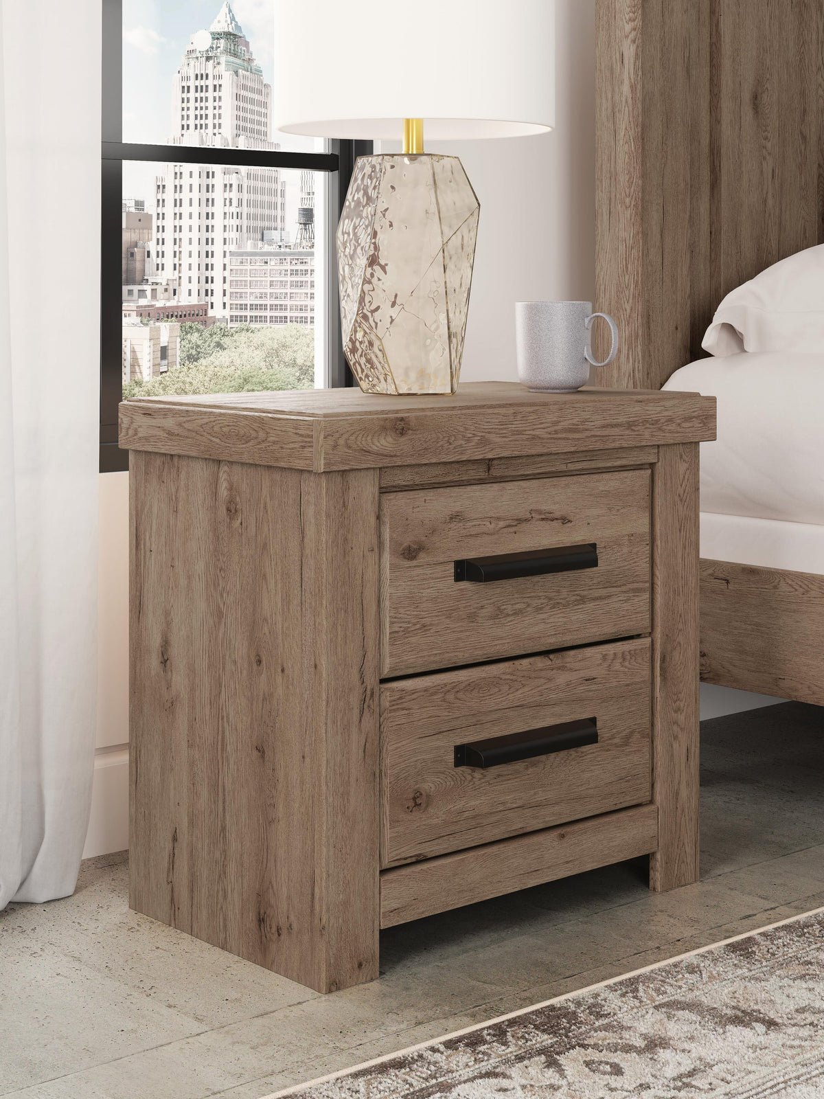 Garistyn  Panel Bed. Dresser, Mirror And Nightstand