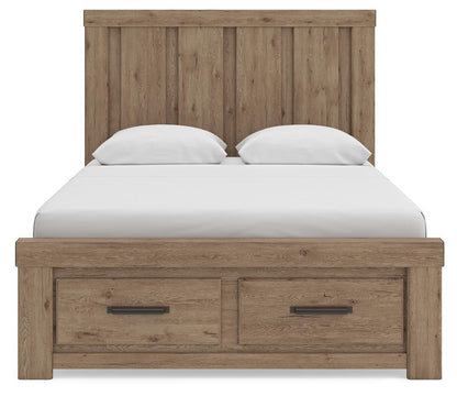 Garistyn  Panel Storage Bed. Dresser, Mirror And Nightstand
