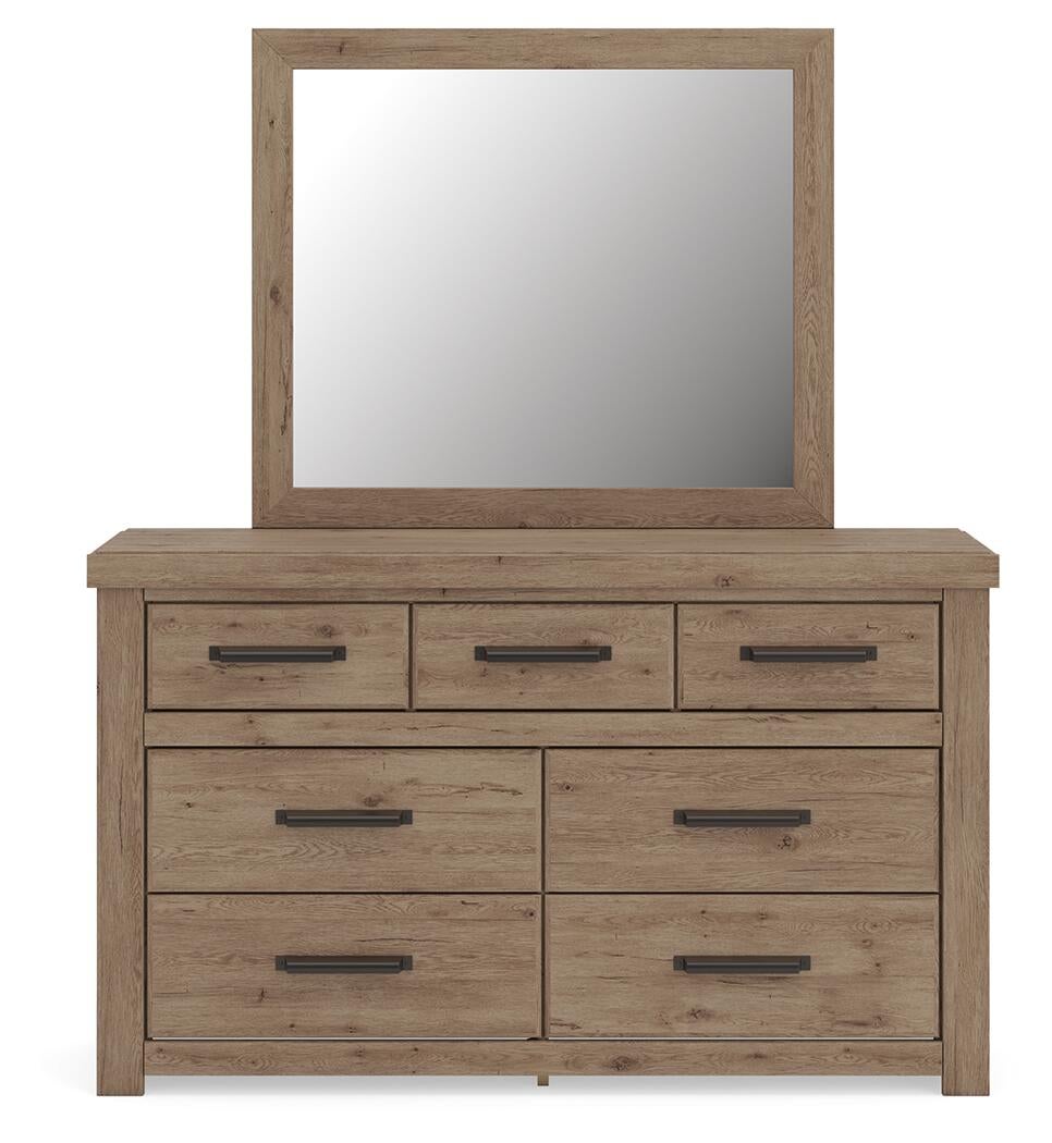Garistyn  Panel Storage Bed. Dresser, Mirror And Nightstand