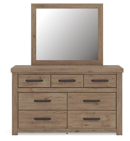 Garistyn  Panel Storage Bed. Dresser, Mirror And Nightstand