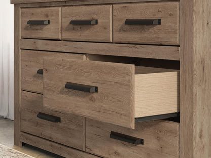 Garistyn  Panel Storage Bed. Dresser, Mirror And Nightstand