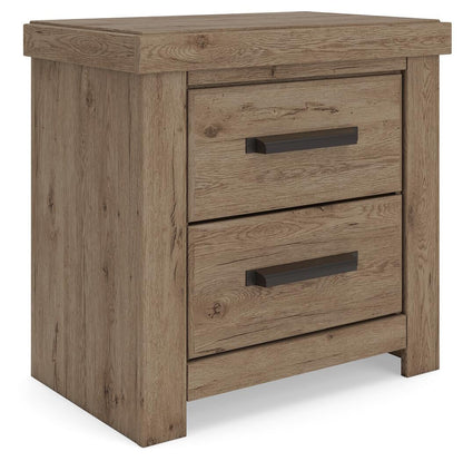 Garistyn  Panel Storage Bed. Dresser, Mirror And Nightstand