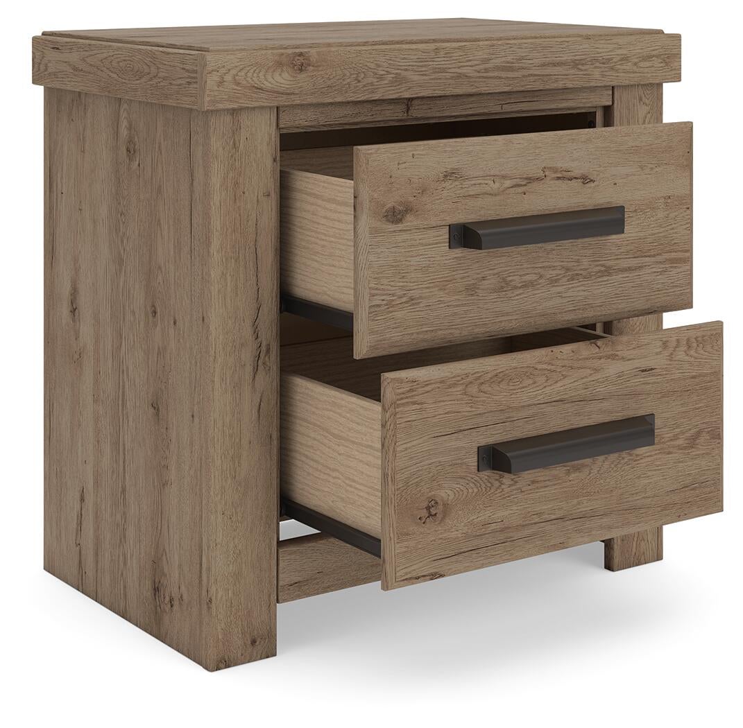 Garistyn  Panel Storage Bed. Dresser, Mirror And Nightstand