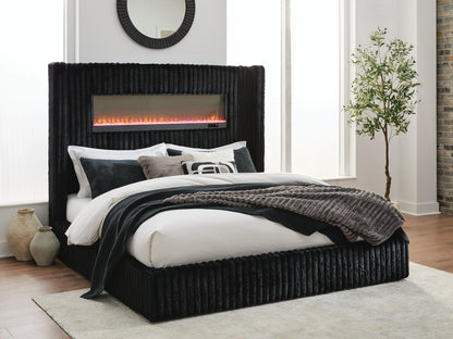 Tayleena  Upholstered Bed With Fireplace And Wireless Audio