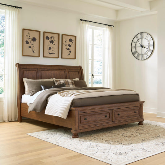 Zackaryn California  Sleigh Storage Bed